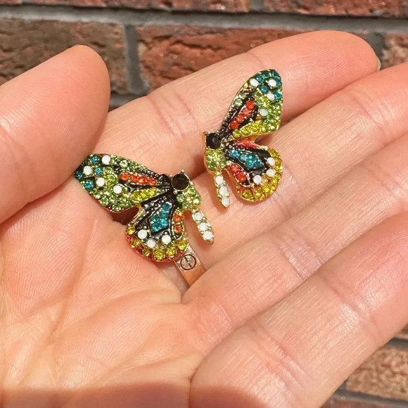 FP Butterfly Rainbow Crystal Earrings - Picture 7 of 7